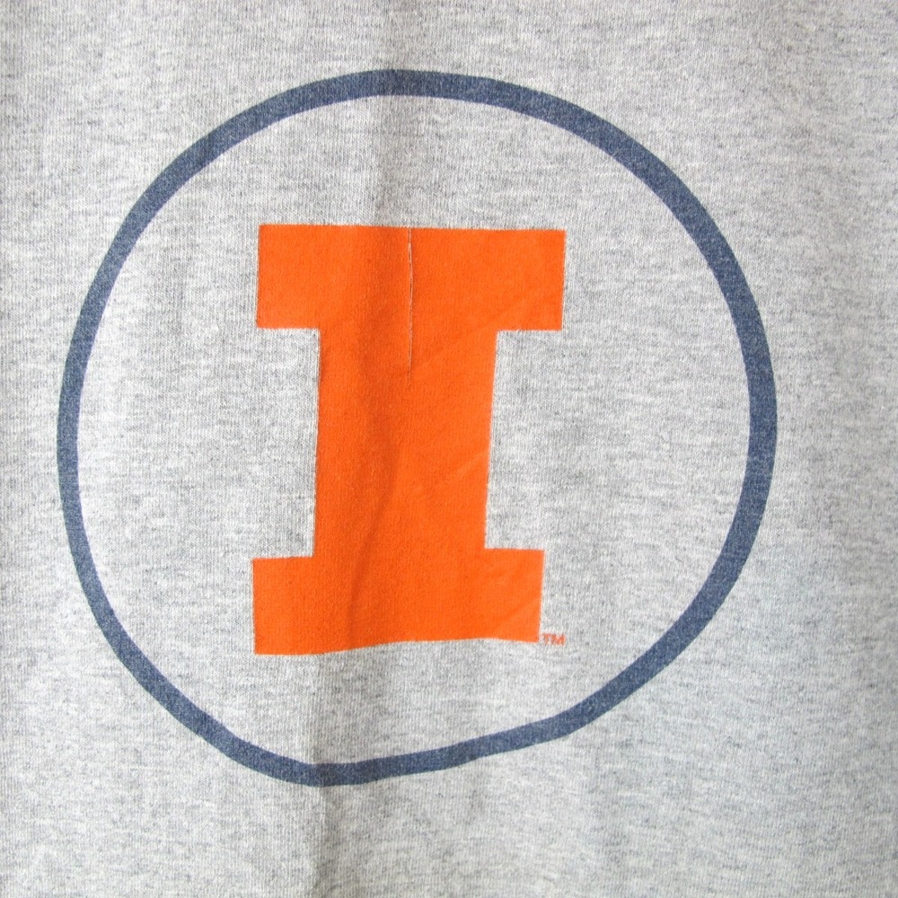 Vintage Nike Gray Short Sleeve Center Swoosh Tee Shirt Illinois Men's Medium - Picture 3 of 8